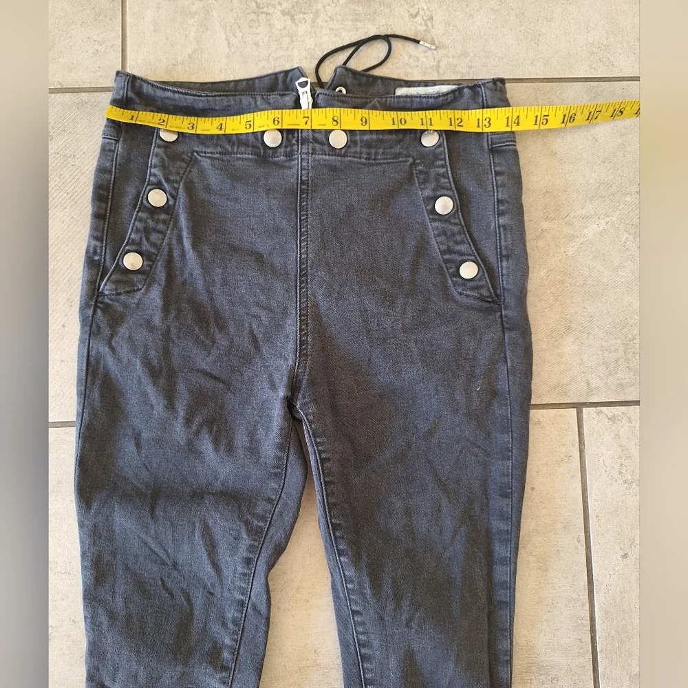 Rag & Bone Penton Pant in Black skinny jeans Snap buttoned frontal flap size 27 - Picture 5 of 7